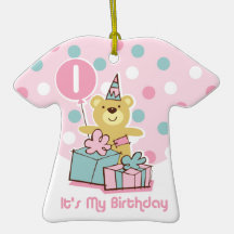 Ornement d'anniversaire d'ours de nounours ęr