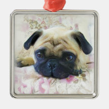 Ornement de chien de carlin