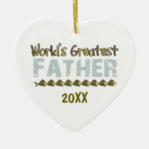 Ornement de coeur du père 20XX de Greated du monde