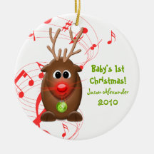 Ornement de Noël de Babys de renne de bande dessin