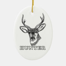 Ornement de Noël de chasseur de cerfs communs