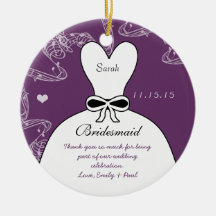 Ornement de Noël de mariage de demoiselle d'honneu