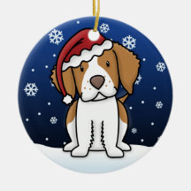 Ornement de Noël d'épagneul de Bretagne de bande d