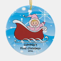 Ornement de Noël du bébé de Sleigh de neige premie