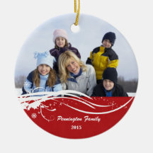 Ornement de photo de vacances de Noël de remous de