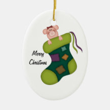 Ornement de porc de Joyeux Noël