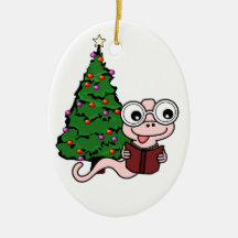 Ornement de rat de bibliothèque de Noël