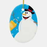 Ornement drôle de bonhomme de neige