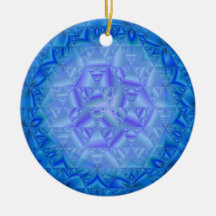 Ornement génératif bleu de Noël d'art de Frost