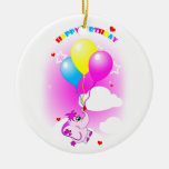 Ornement mignon de joyeux anniversaire d'éléphant 