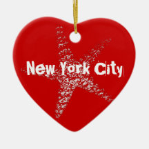Ornement NYC de coeur d'étoiles de mer ou (comport