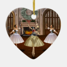 Ornement personnalisé de coeur de ballerine de cas