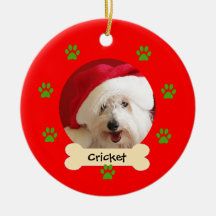 Ornement personnalisé de Noël de chien - 1 côté