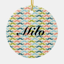 Ornement personnalisé par moustache multicolore ornements