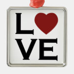 Ornement rouge d'amour de coeur