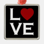 Ornement rouge d'amour de coeur