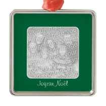 Ornement vert de photo de Joyeux Noël