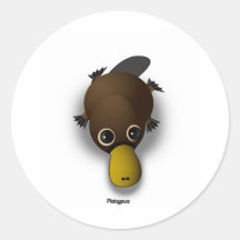 ornithorynque autocollant rond
