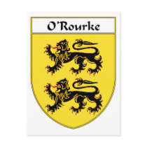 O'Rourke Coat of Arms/Family Crest Postcards