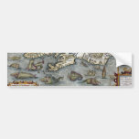 Ortelius Map Sea Monsters Bumper Sticker