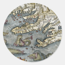 Ortelius Map Sea Monsters Sticker