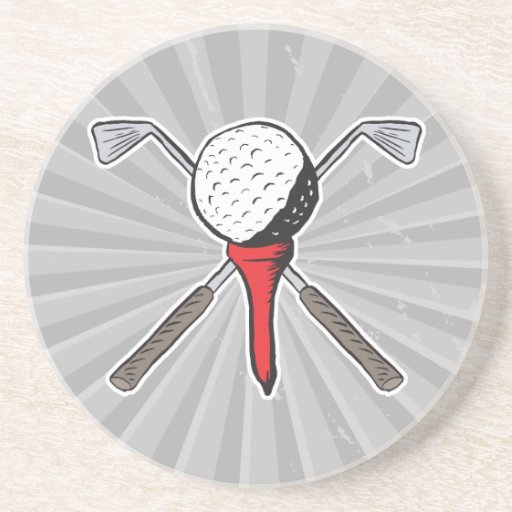 os croisés de boule et de clubs de golf dessous de verres