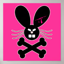Os croisés mauvais de lapin d'Emo Posters