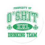 O'Shit Irish Drinking Team stickers