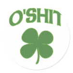 O'Shit Irish Shamrock stickers