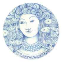 Oshun Bleue Adhésif Rond