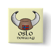 Oslo Norway Viking Hat Buttons