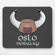Oslo Norway Viking Hat Mouse Pad