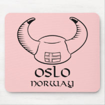 Oslo Norway Viking Hat Mouse Pad