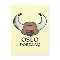 Oslo Norway Viking Hat Postcard