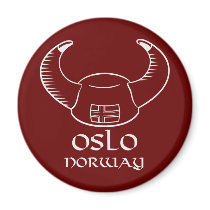 Oslo Norway Viking Hat magnets