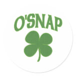 O'Snap irish Shamrock Round Stickers