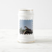 Osprey Sitting on Nest Beer Stein Coffee Mug
