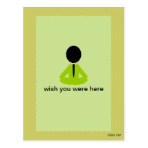 OSSS OM YOGA POSTCARD WISH YOU WERE HERE