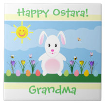 Ostara Bunny Grandma Personalized Tile Decoration