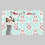 Ostrich Art Christmas Present Sticker stickers