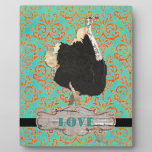 Ostrich Love Damask Plaque plaques