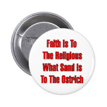 Ostrich Religion Pinback Buttons