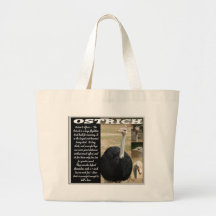 OSTRICH with Description Tote Bags