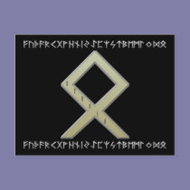 Othala Rune gold postcards