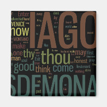 Othello Word Mosaic Fridge Magnet