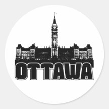 Ottawa Skyline Round Stickers