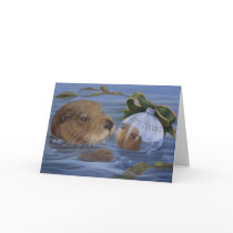 Otter Christmas Holiday Card