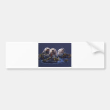 Otter Family Delight Bumper Stickers