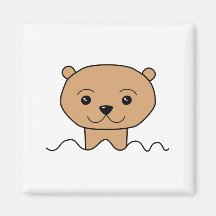 Otter in Water. Fridge Magnets