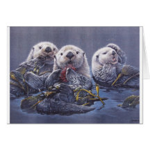 Otter Trio Greeting Card